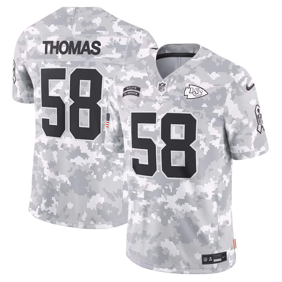 Men's Kansas City Chiefs Derrick Thomas Nike Arctic Camo 2024 Salute to Service Retired Player Limited Jersey - Jersey