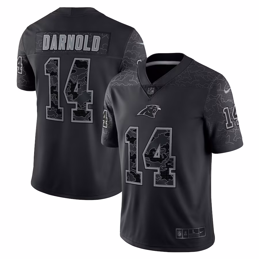 Men's Carolina Panthers Sam Darnold Nike Black RFLCTV Limited Jersey - Jersey