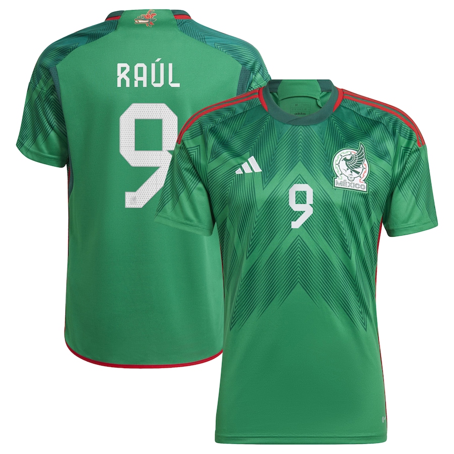 Men's Mexico National Team Raul Jimenez adidas Green 2022/23 Home Replica Player Jersey - Jersey