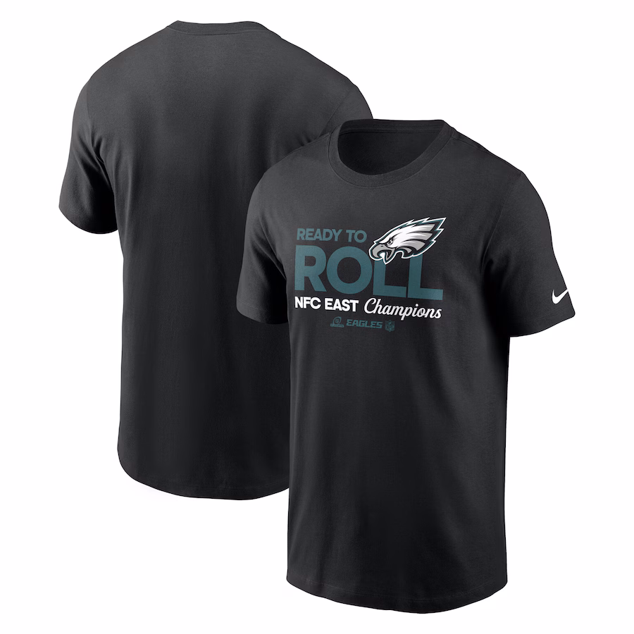 Men's Philadelphia Eagles  Nike Black 2024 NFC East Division Champions Locker Room Trophy Collection T-Shirt - Jersey