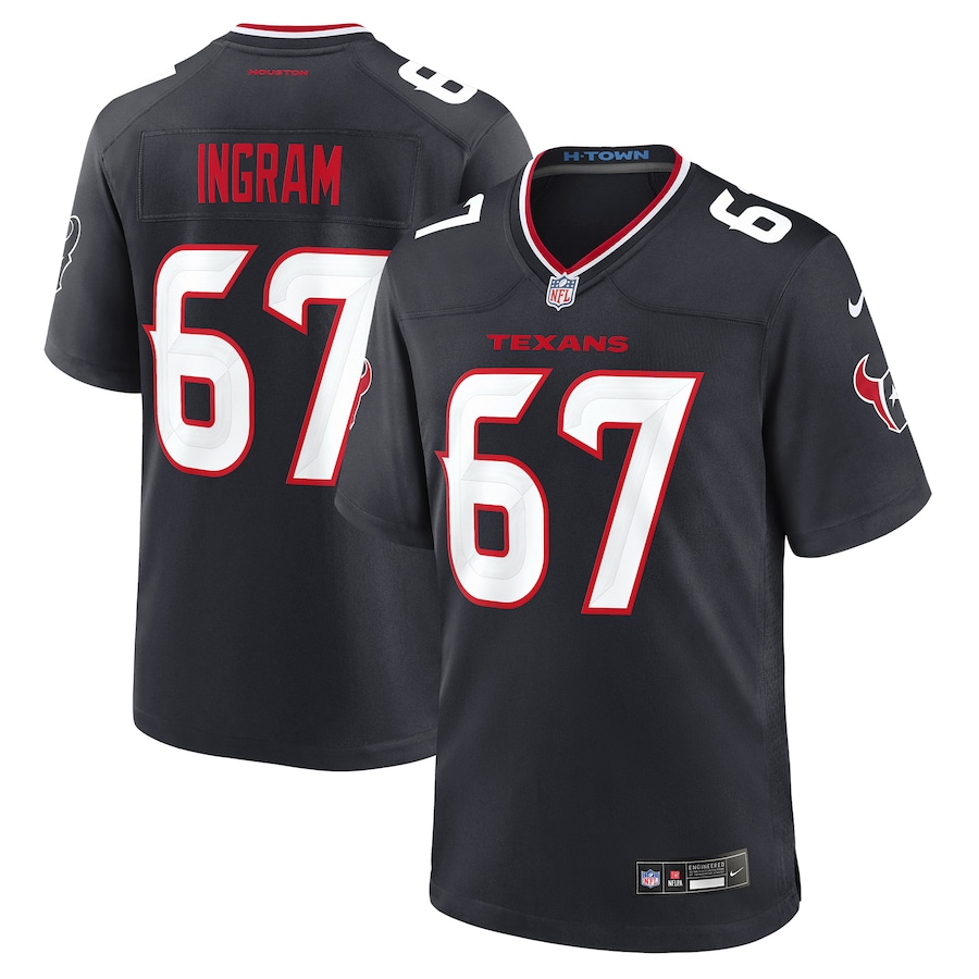 Men's Houston Texans Ed Ingram Nike Navy Team Game Jersey - Jersey