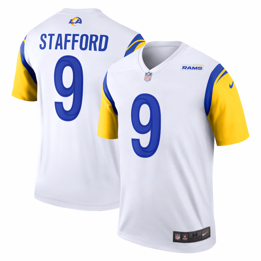 Men's Los Angeles Rams Matthew Stafford Nike White Legend Player Performance Top - Jersey