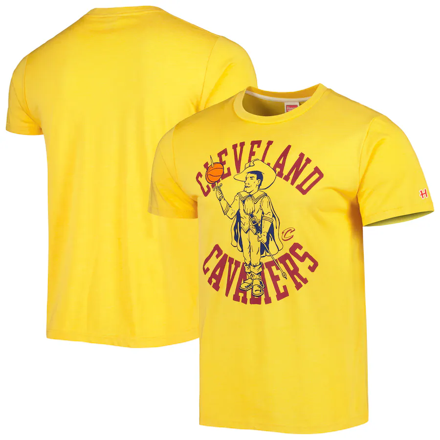Unisex Cleveland Cavaliers Homage Gold Team Mascot Tri-Blend T-Shirt - Jersey