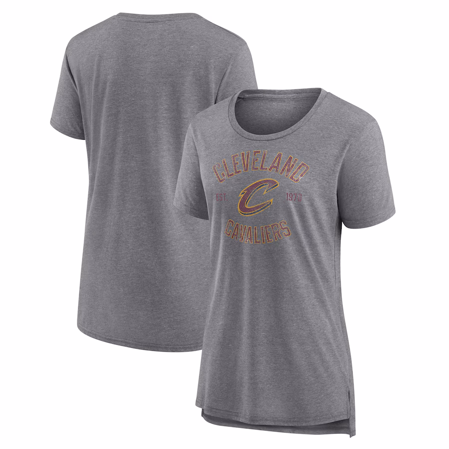Women's Cleveland Cavaliers Heather Gray Heritage Tri-Blend T-Shirt - Jersey