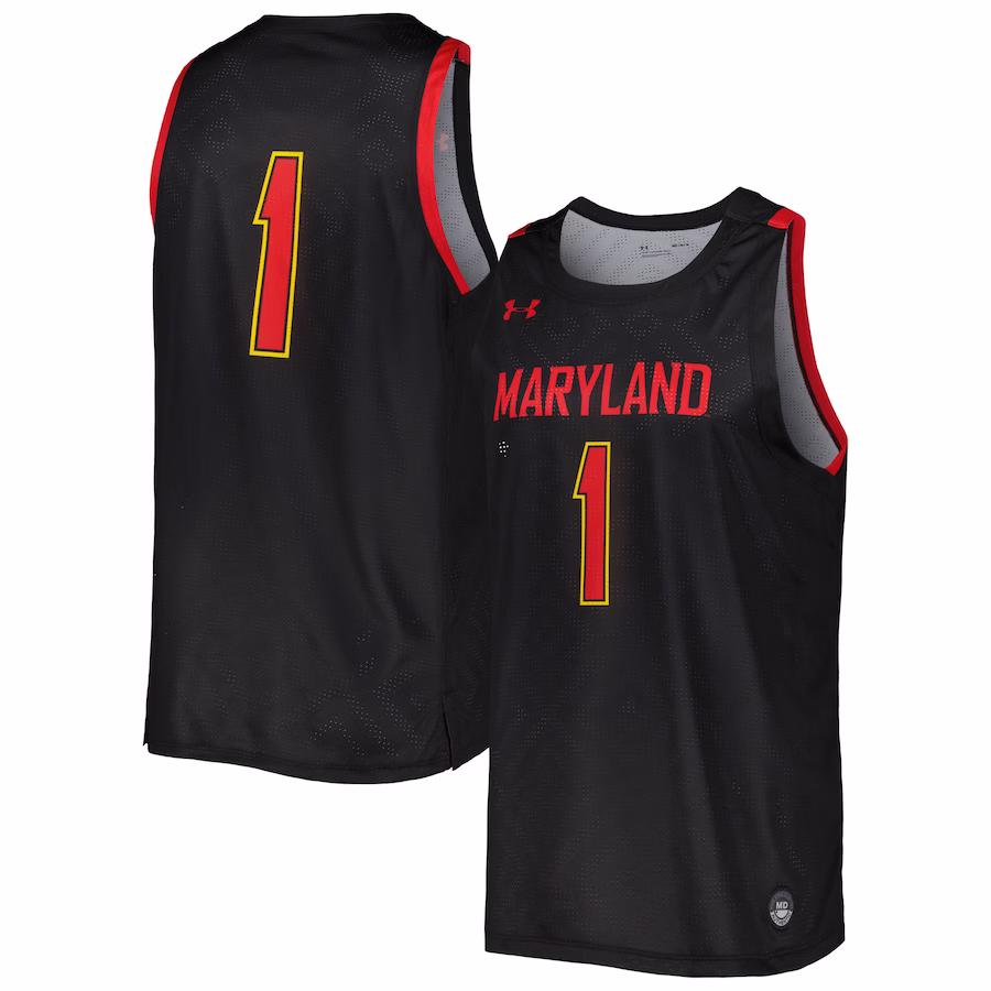 Maryland Terrapins Under Armour Replica Basketball Jersey - Black - Jersey
