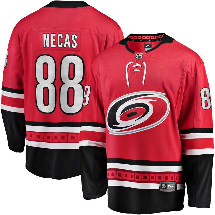 Men's Carolina Hurricanes Martin Necas Fanatics Branded Red Alternate Breakaway Player Jersey - Jersey
