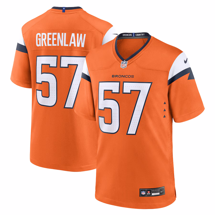 Men's Denver Broncos Dre Greenlaw Nike Orange Team Game Jersey - Jersey