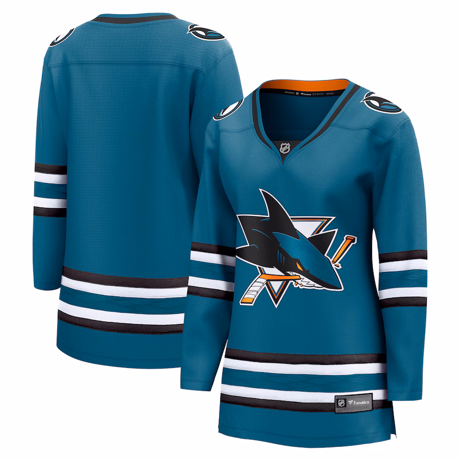 Women's San Jose Sharks Fanatics Teal Home Breakaway Jersey - Jersey