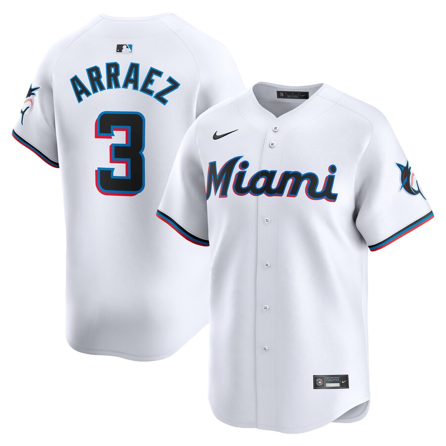 Men's Miami Marlins Luis Arraez Nike White Home Limited Player Jersey - Jersey