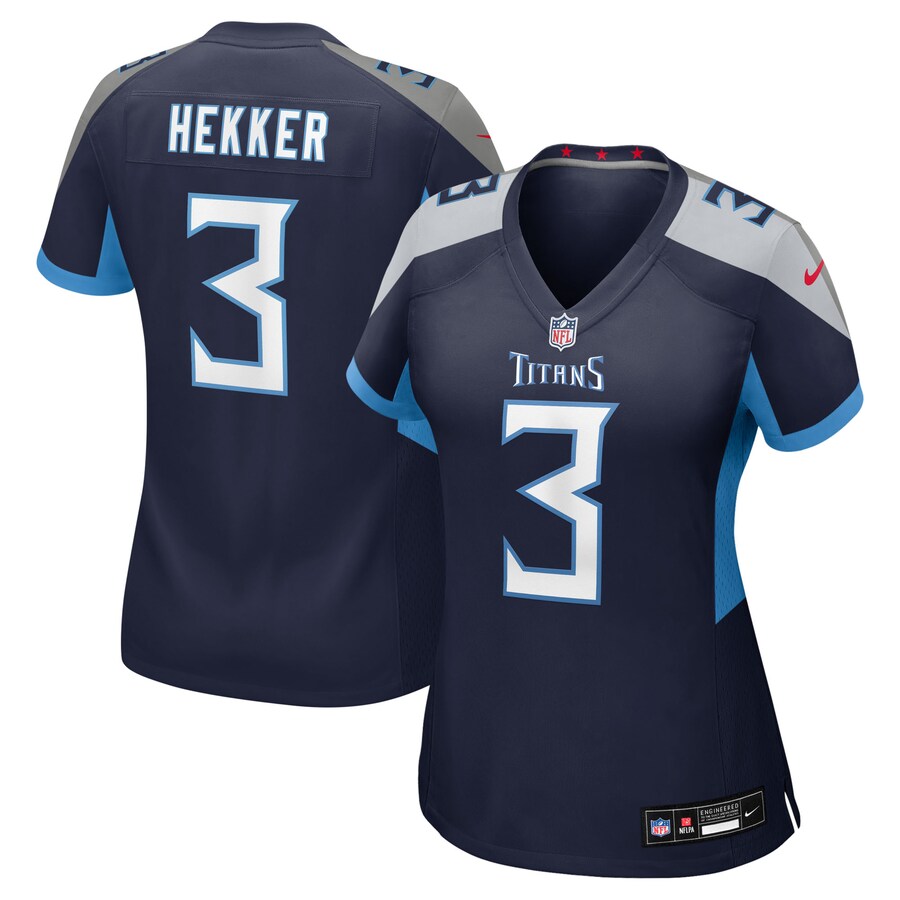 Women's Tennessee Titans Johnny Hekker Nike Navy Team Game Jersey - Jersey
