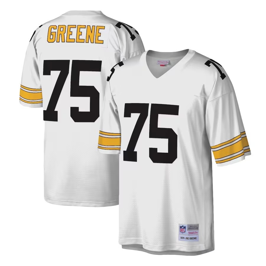 Men's Pittsburgh Steelers Joe Greene Mitchell & Ness White Legacy Replica Jersey - Jersey