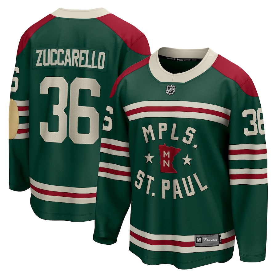 Men's Minnesota Wild Mats Zuccarello Fanatics Green 2022 Winter Classic Breakaway Player Jersey - Jersey