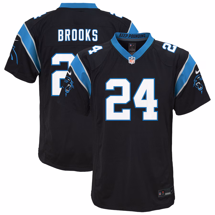 Youth Carolina Panthers Jonathon Brooks Nike Black Game Jersey - Jersey