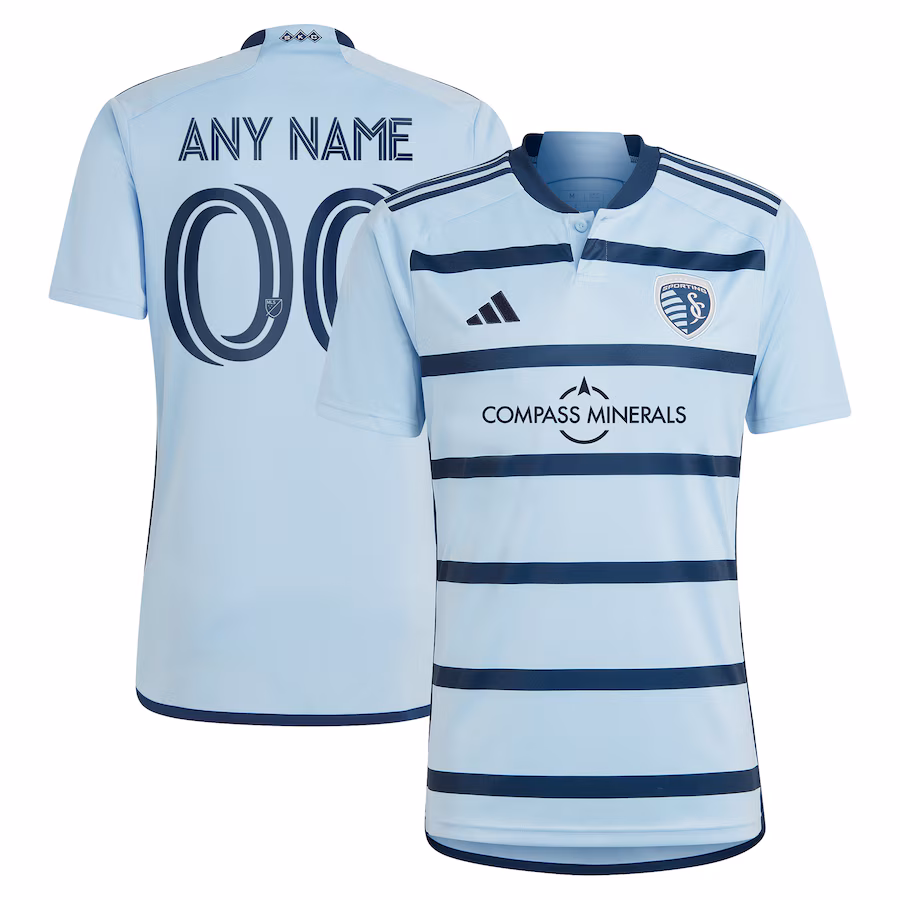Men's Sporting Kansas City adidas Light Blue 2023 Hoops 4.0 Replica Custom Jersey - Jersey