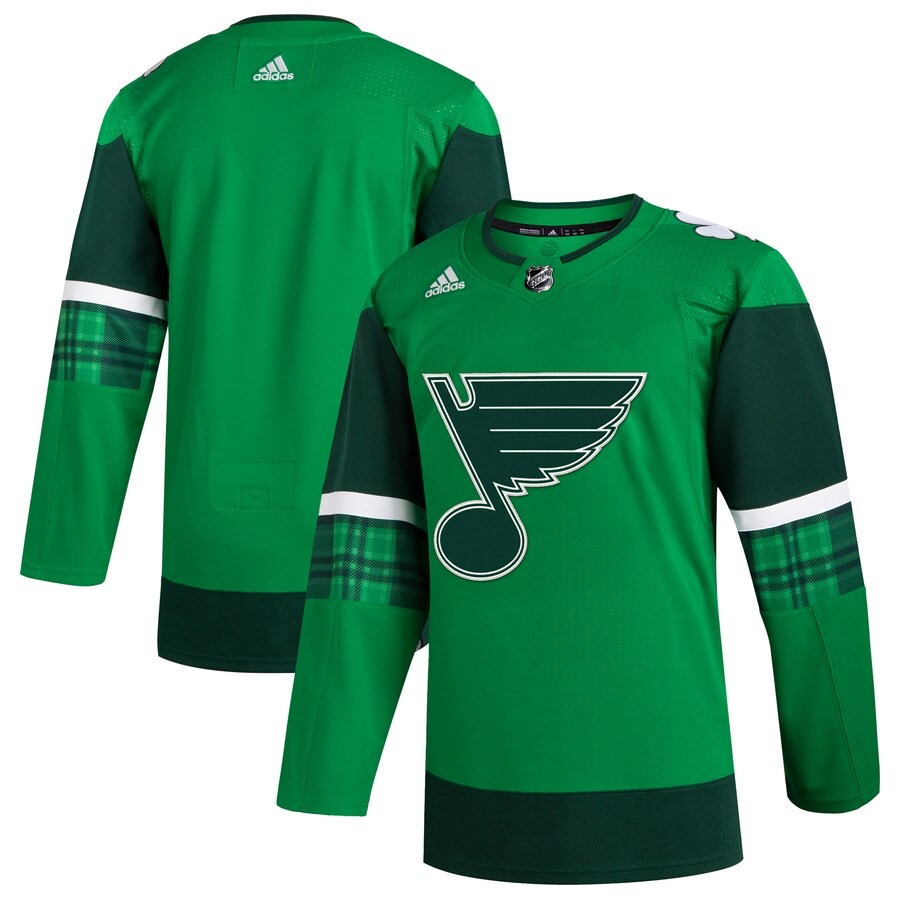 Men's St. Louis Blues  adidas Kelly Green 2023 St. Patrick's Day Primegreen Authentic Jersey - Jersey