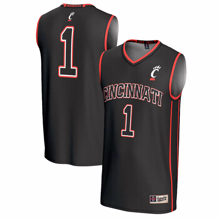 Unisex GameDay Greats #1 Black Cincinnati Bearcats Lightweight Basketball Fashion Jersey - Jersey