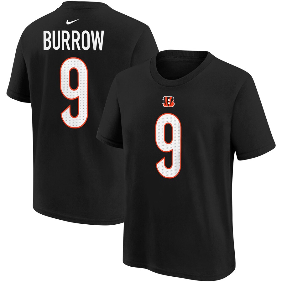 Youth Cincinnati Bengals Joe Burrow Nike Black Player Name & Number T-Shirt - Jersey
