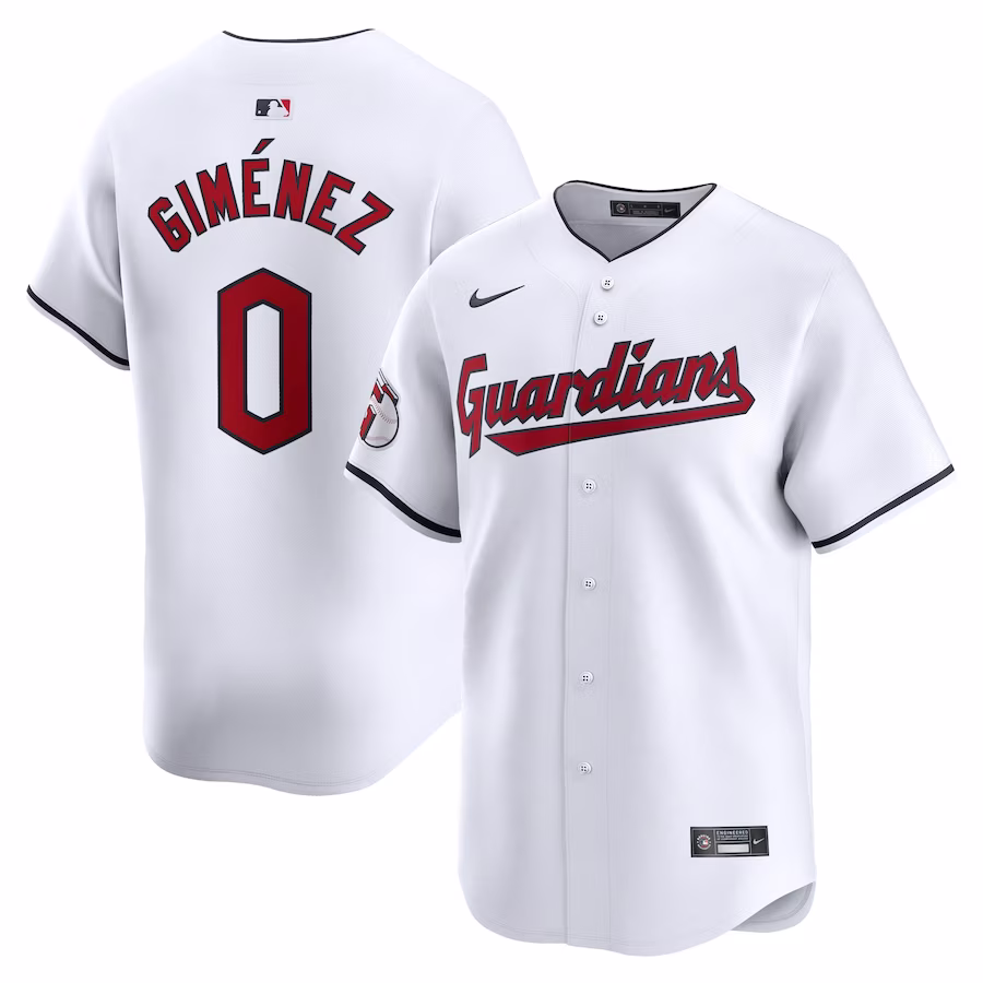 Men's Cleveland Guardians Andres Gimenez Nike White Home Limited Player Jersey - Jersey
