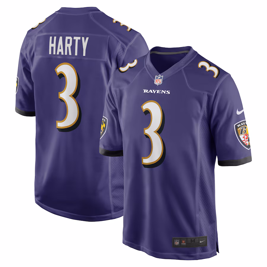 Men's Baltimore Ravens Deonte Harty Nike Purple Team Game Jersey - Jersey