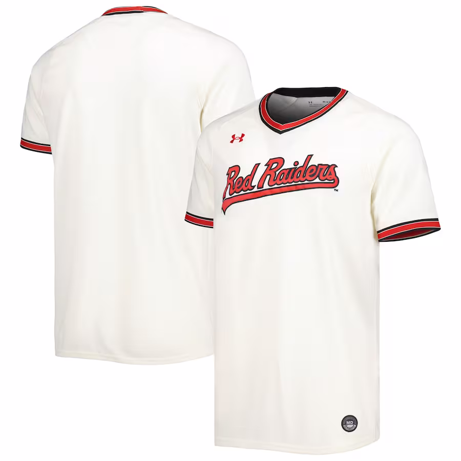 Texas Tech Red Raiders Under Armour Replica Baseball Jersey - Cream - Jersey