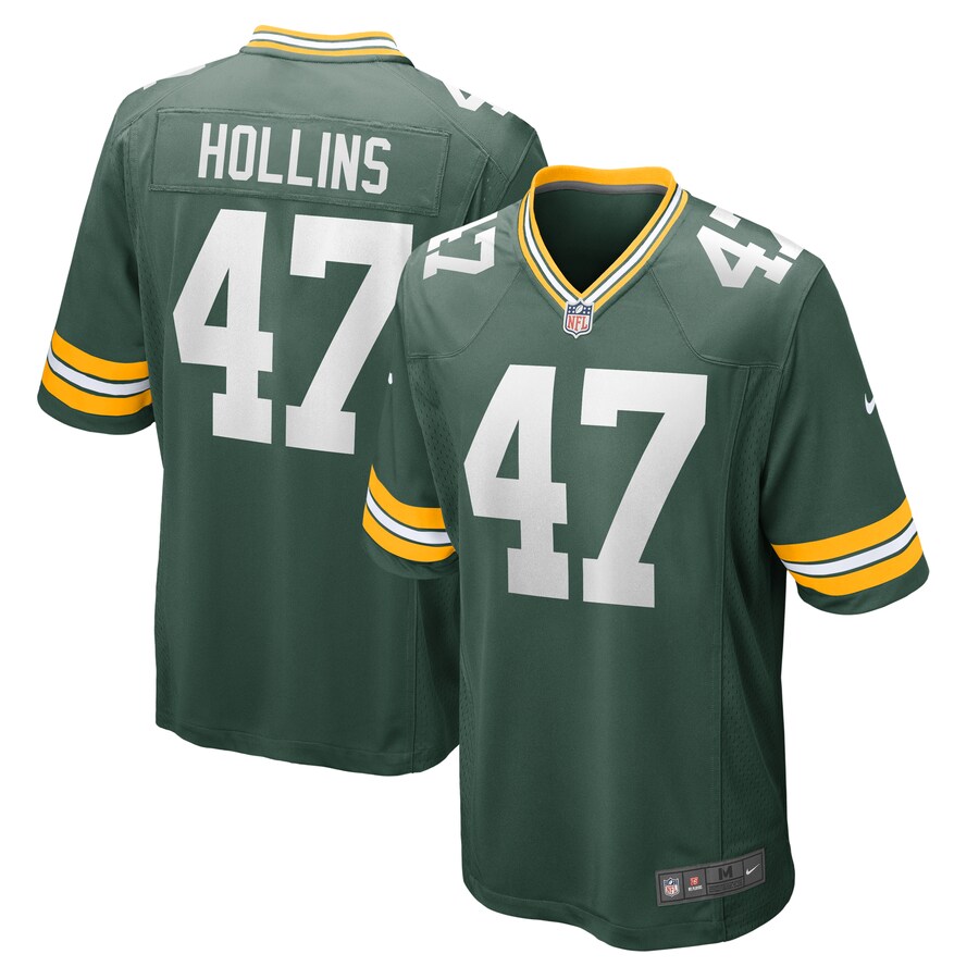 Men's Green Bay Packers Justin Hollins Nike Green Home Game Player Jersey - Jersey