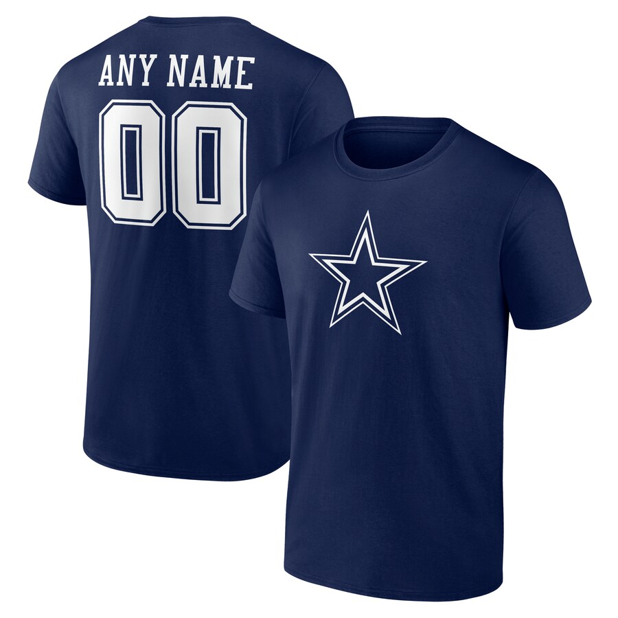 Men's Dallas Cowboys  Navy Team Authentic Custom T-Shirt - Jersey