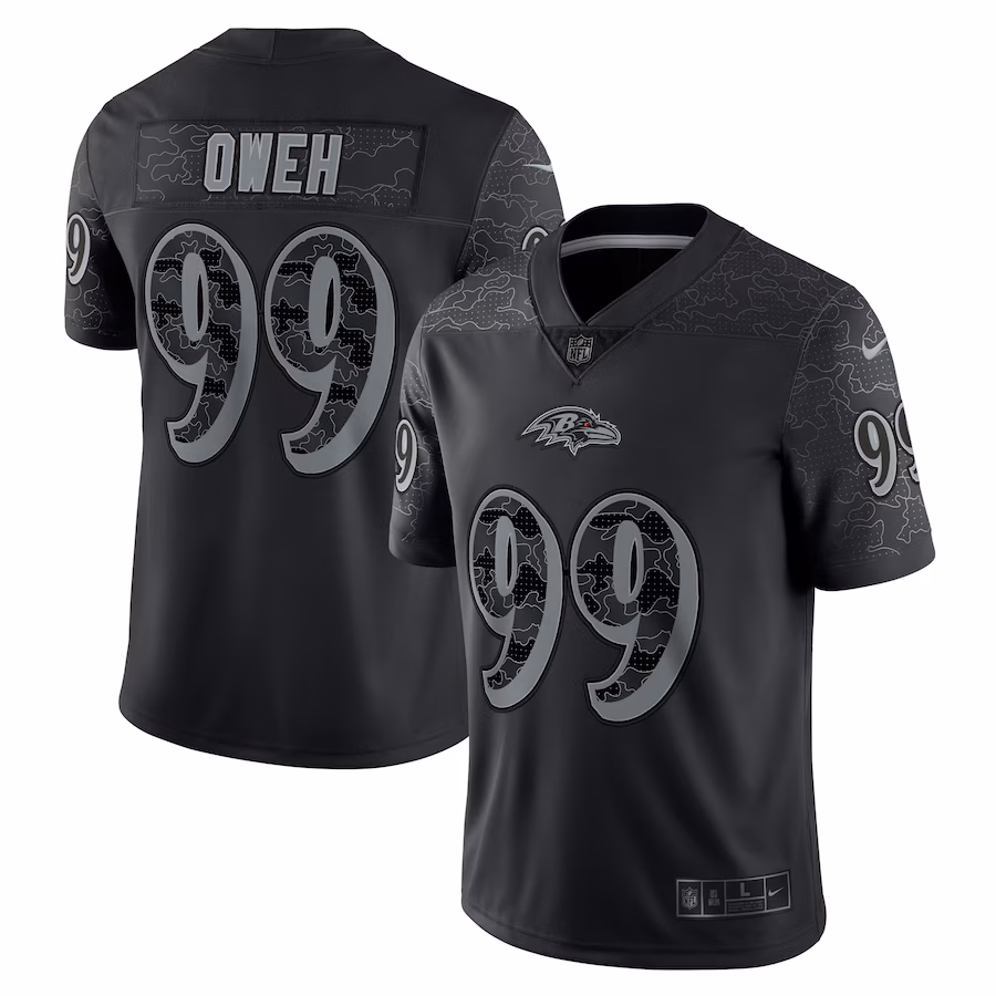 Men's Baltimore Ravens Odafe Oweh Nike Black RFLCTV Limited Jersey - Jersey