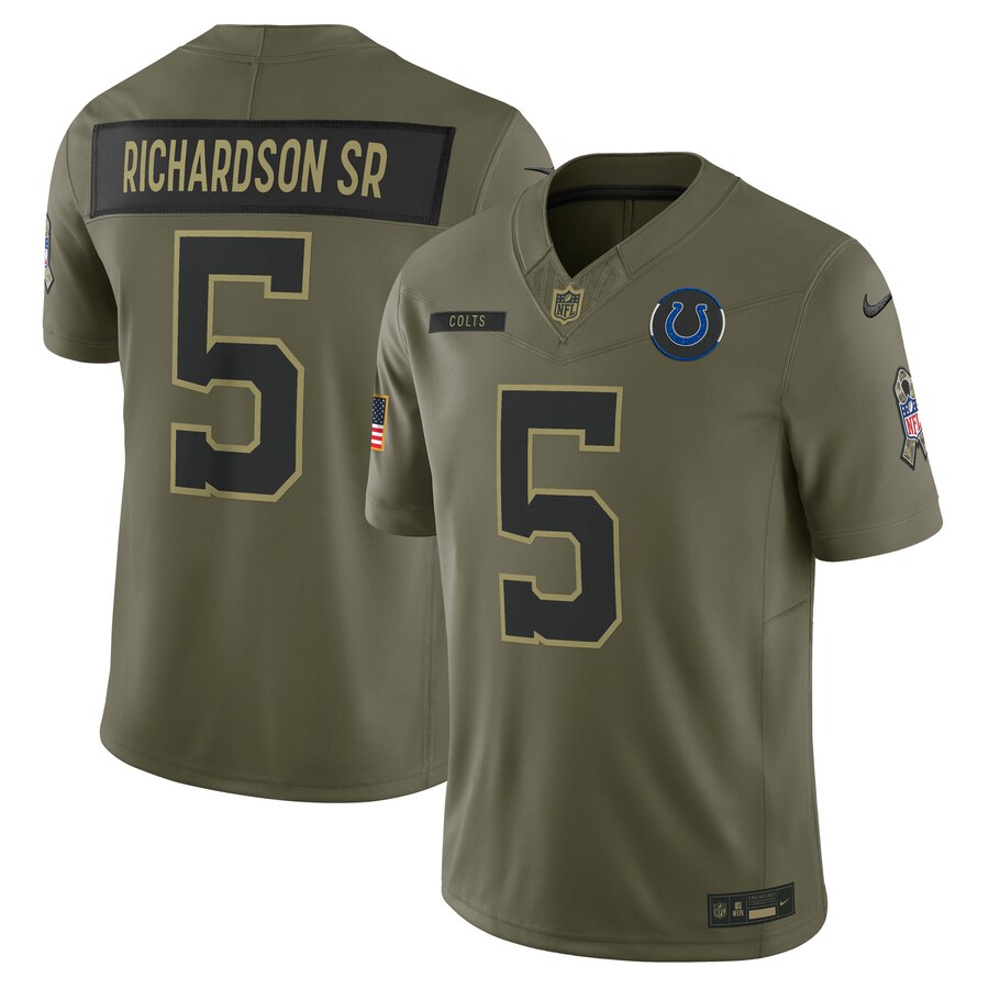 Men's Indianapolis Colts Anthony Richardson Sr. Nike Olive 2025 Salute to Service Limited Jersey - Jersey
