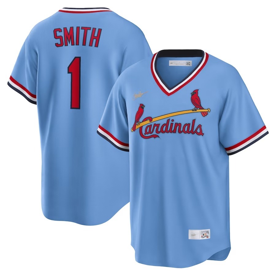 Men's St. Louis Cardinals Ozzie Smith Nike Light Blue Road Cooperstown Collection Player Jersey - Jersey