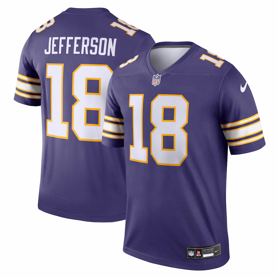 Men's Minnesota Vikings Justin Jefferson Nike Purple Alternate Legend Player Performance Top - Jersey