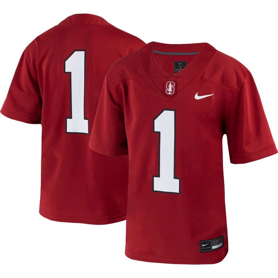 Youth Nike #1 Crimson Stanford Cardinal 1st Armored Division Old Ironsides Untouchable Football Jersey - Jersey