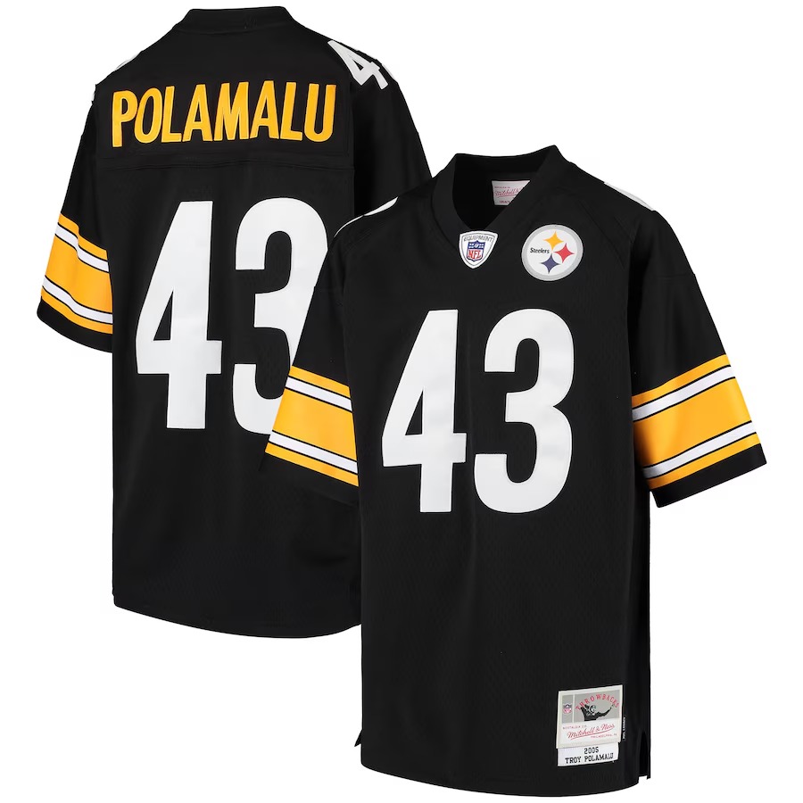 Youth Pittsburgh Steelers Troy Polamalu Mitchell & Ness Black 2005 Gridiron Classics Retired Player Legacy Jersey - Jersey