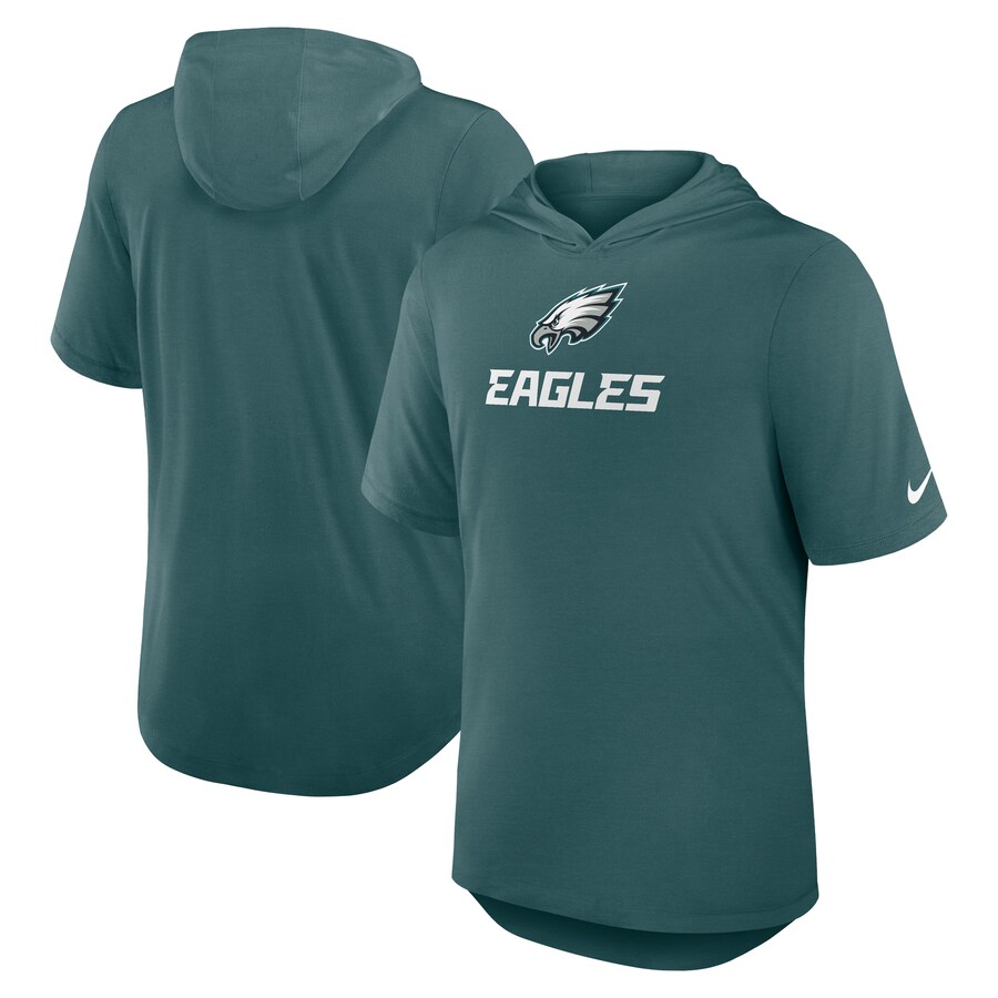 Men's Philadelphia Eagles Nike Midnight Green Lockup Tri-Blend Hoodie T-Shirt - Jersey
