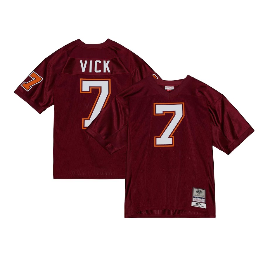 Michael Vick Virginia Tech Hokies Mitchell & Ness 2000 Legacy Jersey - Maroon - Jersey