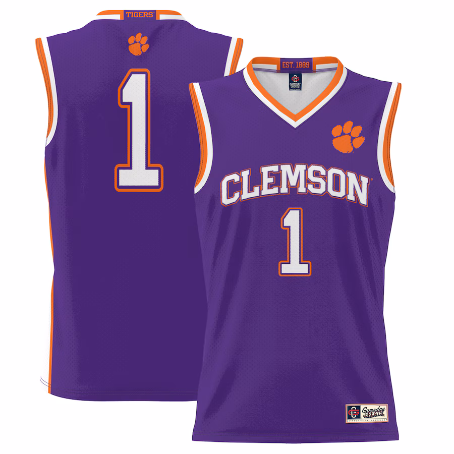 Youth GameDay Greats #1 Purple Clemson Tigers Lightweight Basketball Jersey - Jersey