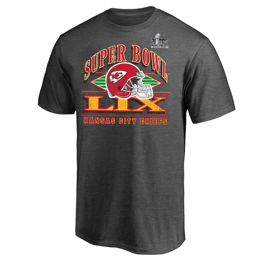 Men's Kansas City Chiefs  Fanatics Heather Gray Super Bowl LIX Big & Tall Our Pastime T-Shirt - Jersey