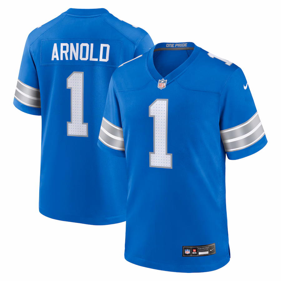 Men's Detroit Lions Terrion Arnold Nike Blue 2024 NFL Draft First Round Pick Player Game Jersey - Jersey