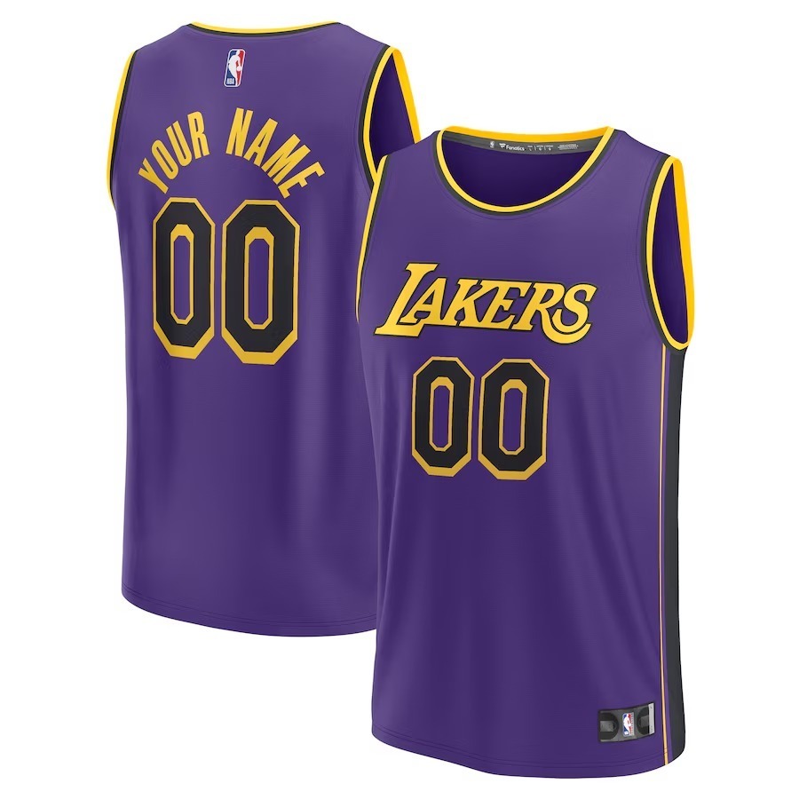 Men's Los Angeles Lakers  Fanatics Purple 2022/23 Fast Break Custom Replica Jersey - Statement Edition - Jersey