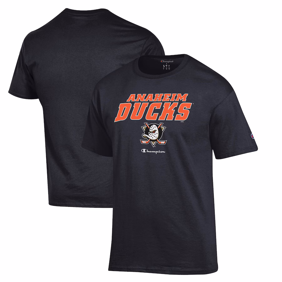 Men's Anaheim Ducks Champion Black Jersey T-Shirt - Jersey