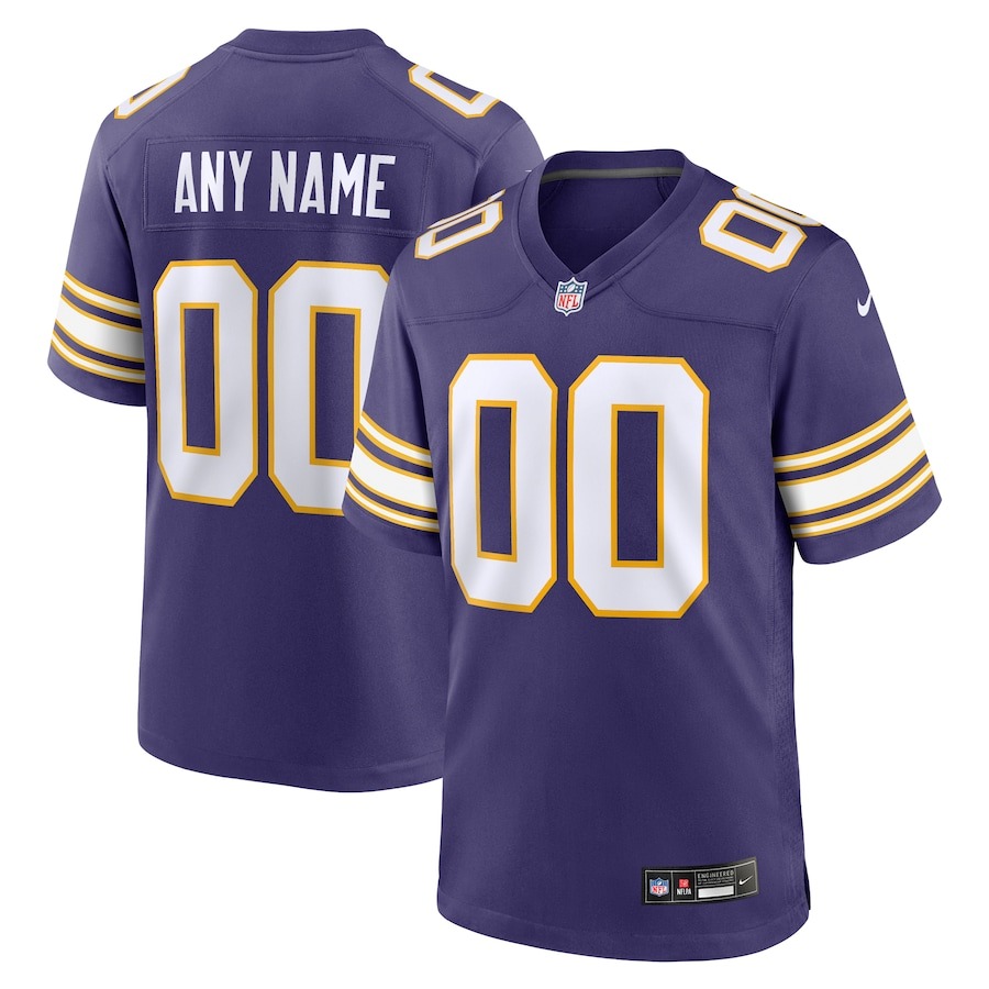 Men's Minnesota Vikings Nike Purple Classic Custom Game Jersey - Jersey