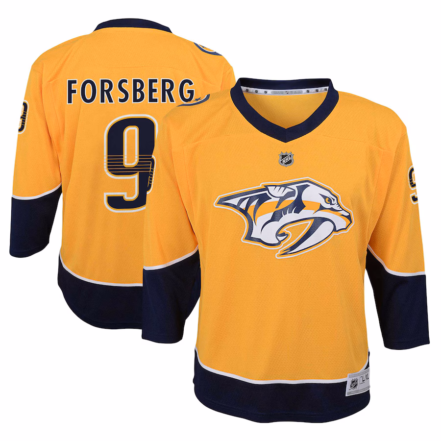 Youth Nashville Predators Filip Forsberg Gold Home Replica Player Jersey - Jersey