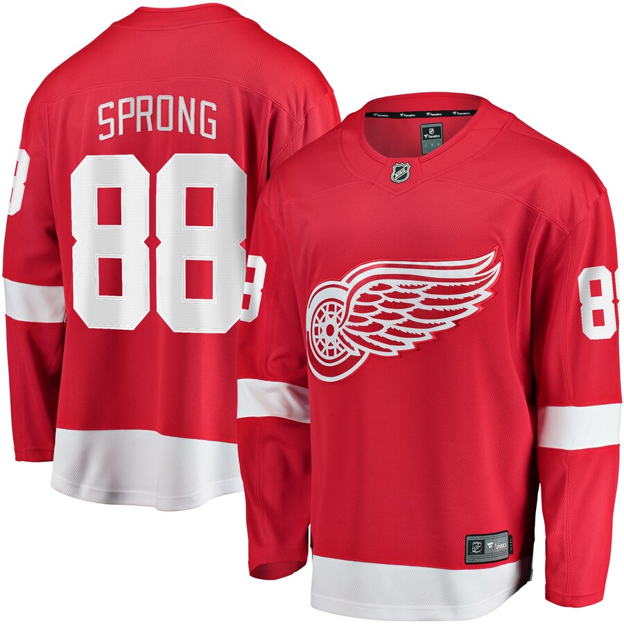 Men's Detroit Red Wings Daniel Sprong Fanatics Branded Red Home Breakaway Jersey - Jersey
