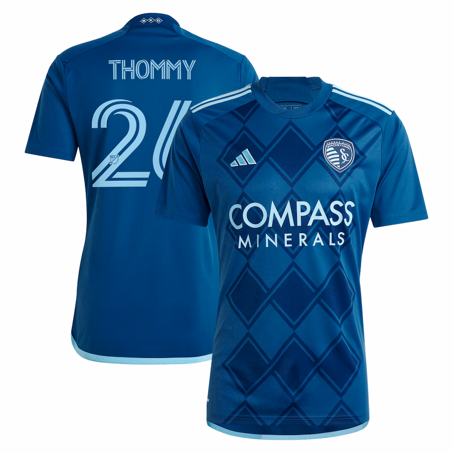 Men's Sporting Kansas City Erik Thommy adidas Navy 2024 Diamonds Our Forever Replica Player Jersey - Jersey