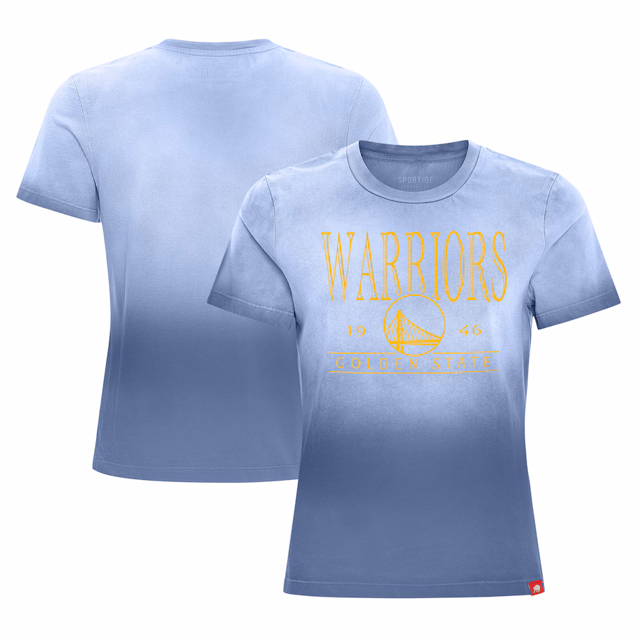 Women's Golden State Warriors Sportiqe Royal Arcadia Sun-Dipped T-Shirt - Jersey