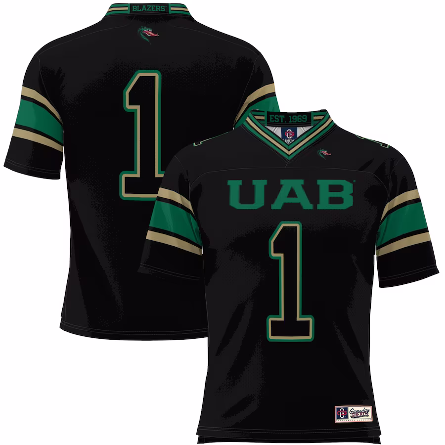 #1 UAB Blazers GameDay Greats Endzone Football Jersey - Black - Jersey