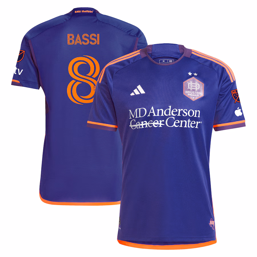 Men's Houston Dynamo FC Amine Bassi adidas Purple 2024 Still Holdin' Authentic Player Jersey - Jersey
