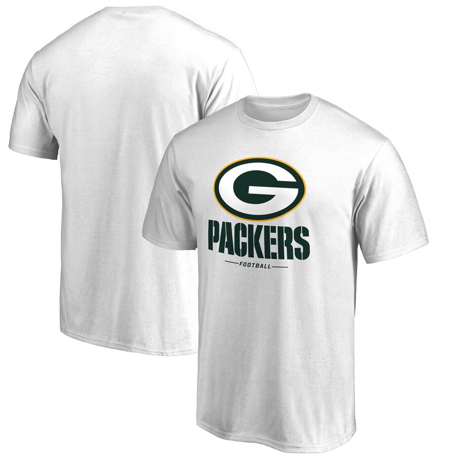 Men's Green Bay Packers White Team Lockup 2 T-Shirt - Jersey
