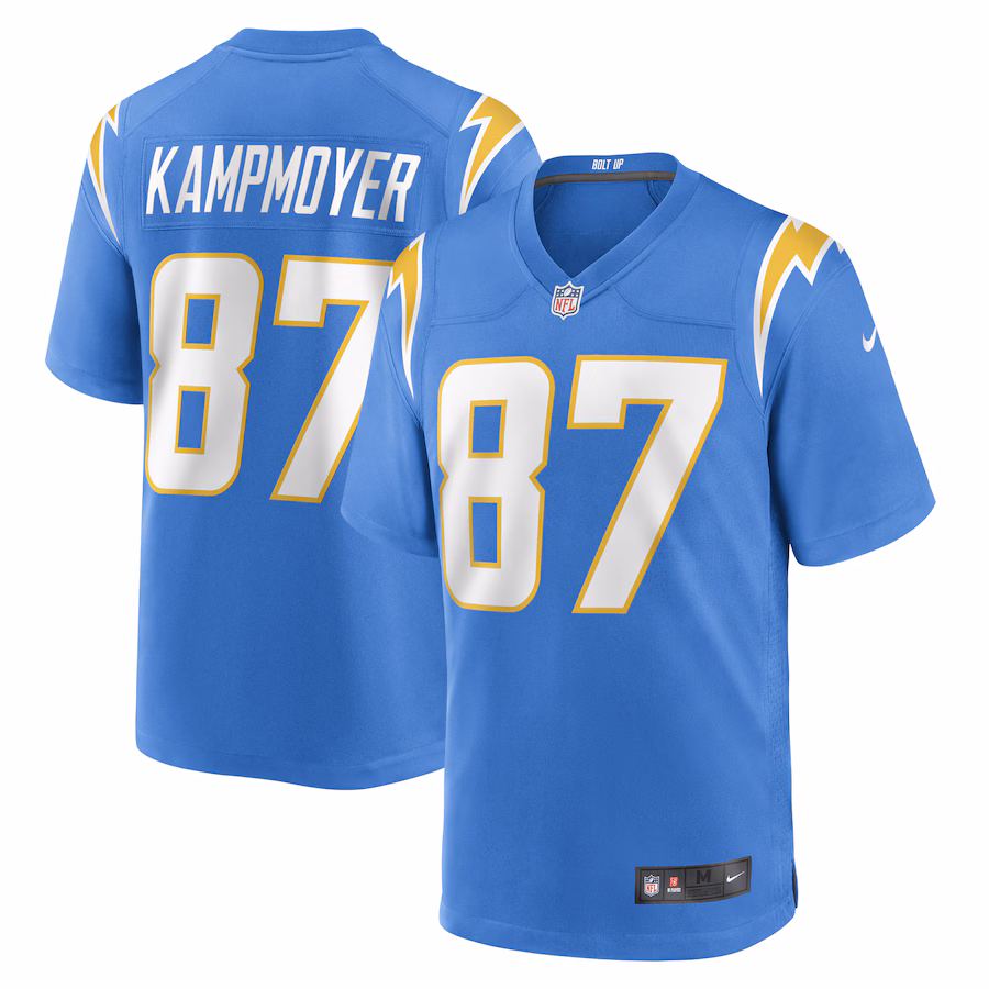 Men's Los Angeles Chargers Hunter Kampmoyer Nike Powder Blue Game Player Jersey - Jersey
