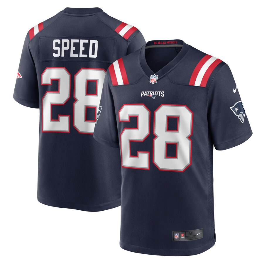 Men's New England Patriots Ameer Speed Nike  Navy Team Game Jersey - Jersey