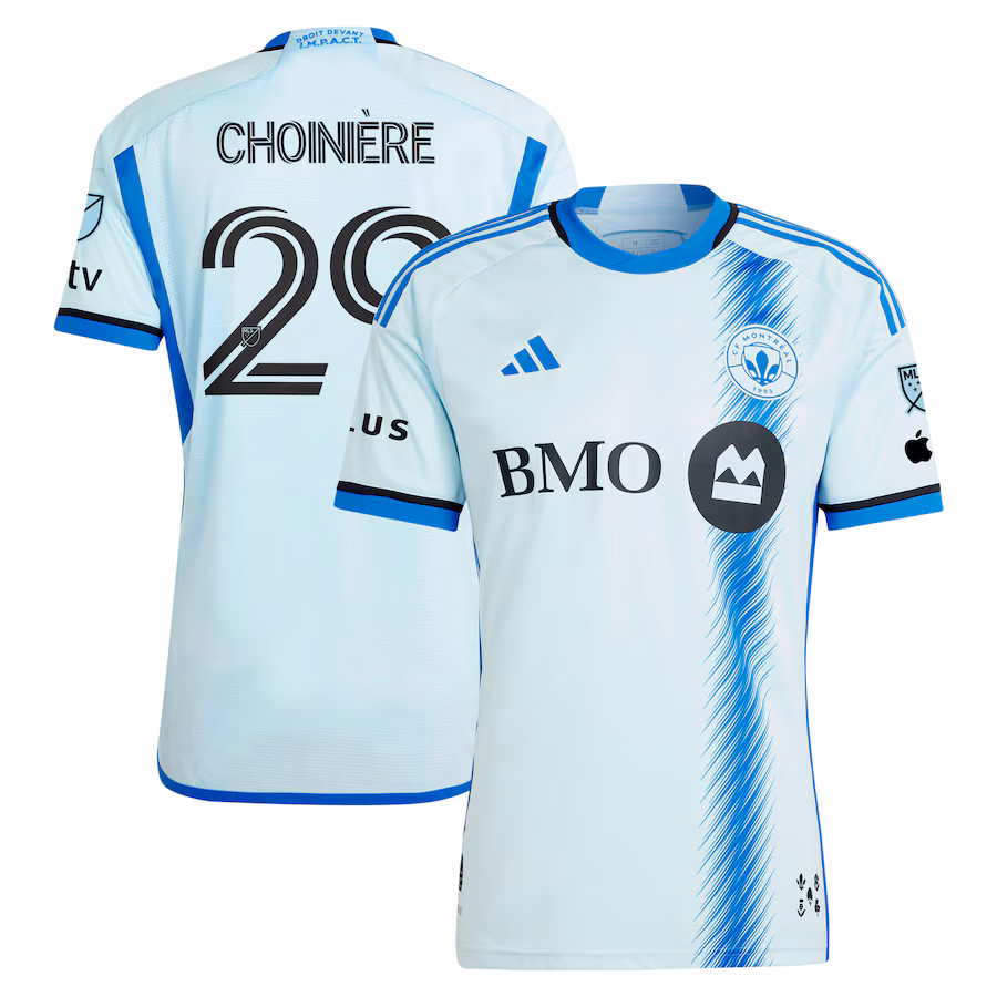 Men's CF Montreal Mathieu Choinière adidas Light Blue 2024 La Main Authentic Player Jersey - Jersey